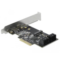 4-Port SATA and 1-Slot M.2 Key B PCIe x4 Card - Low Profile Form Factor Adapter — Buy in Cyprus with Fast Delivery