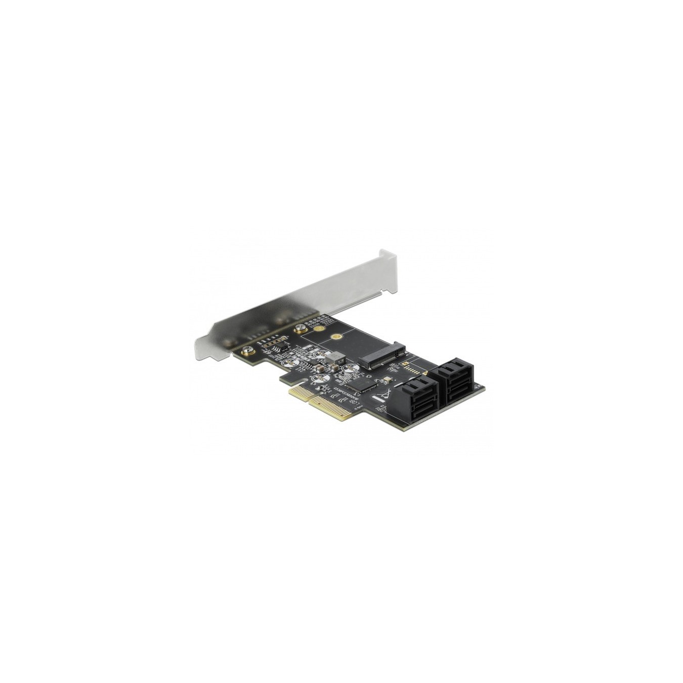 4-Port SATA and 1-Slot M.2 Key B PCIe x4 Card - Low Profile Form Factor Adapter — Buy in Cyprus with Fast Delivery