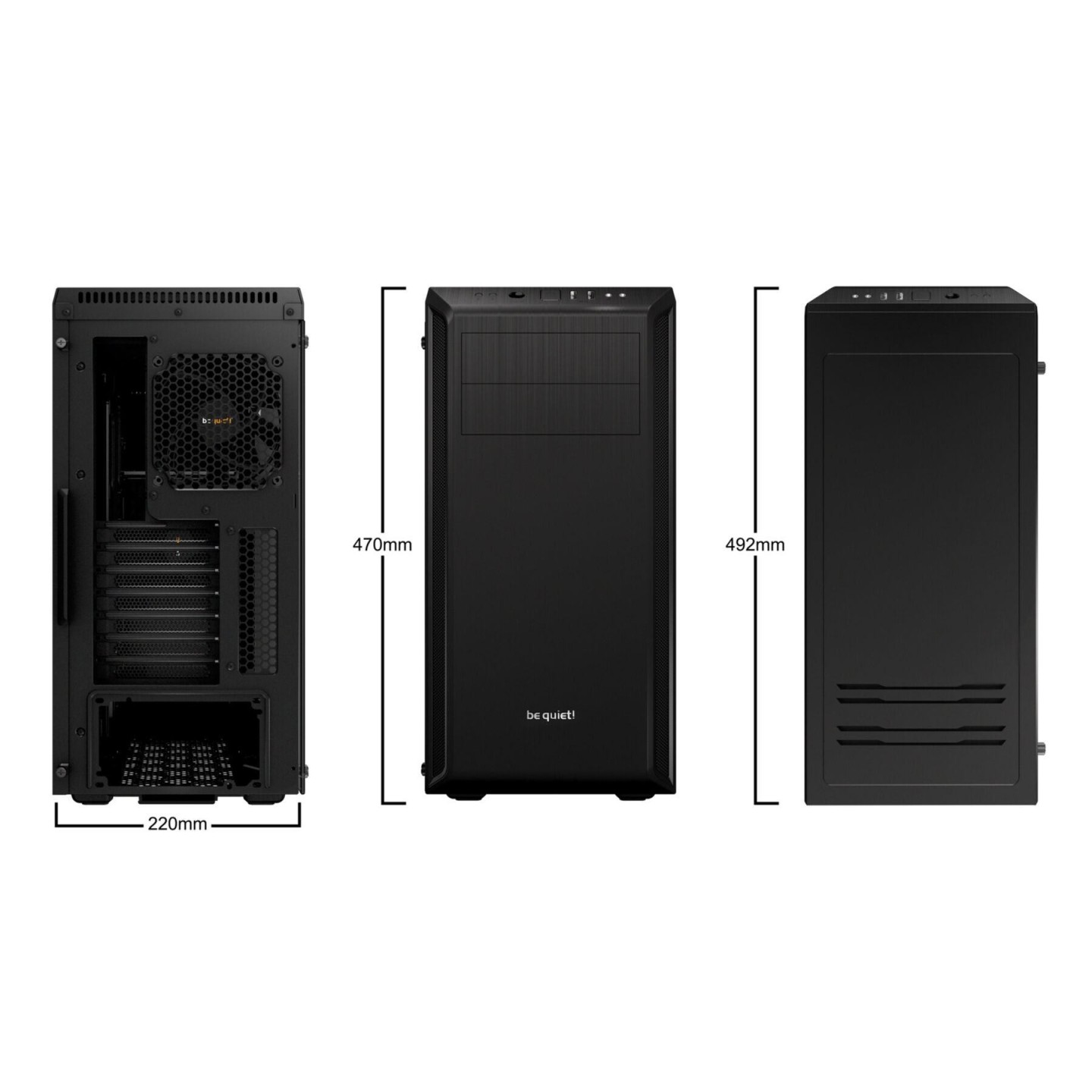 be quiet! Pure Base 600 Window - Mid Tower Case - Black, Tempered Glass, ATX/mATX/Mini-ITX, 425mm GPU, 165mm CPU