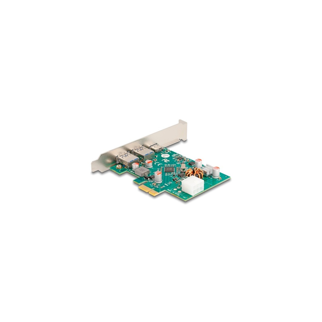 PCIe x1 Card - 1x External USB-C PD 30W + 2x External USB 3.2 Gen 1, USB Controller — Buy in Cyprus with Fast Delivery
