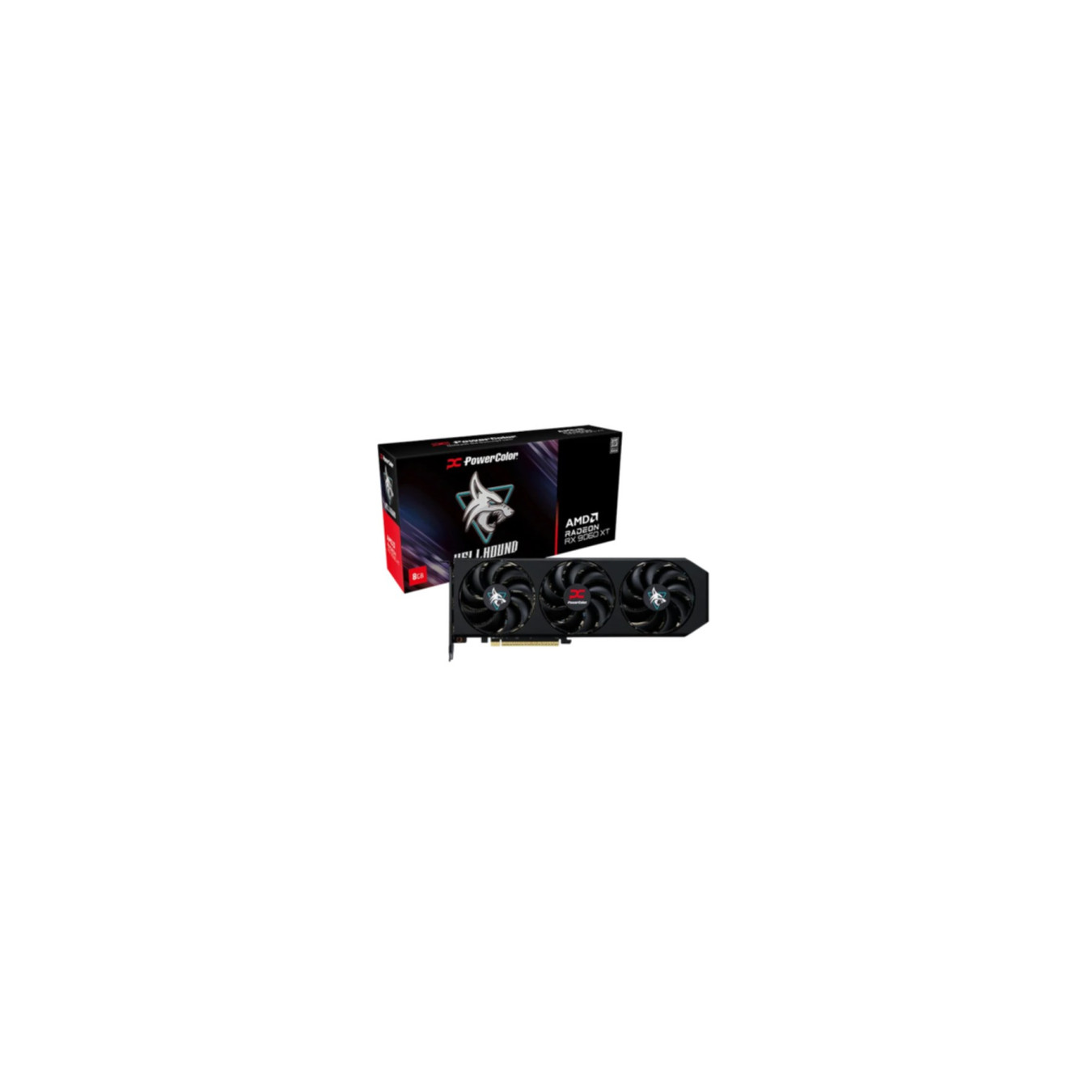 PowerColor Hellhound Radeon RX 9060 XT - Black, 8GB GDDR6, Boost 3230 MHz (OC 3310 MHz) — Buy in Cyprus with Fast Delivery