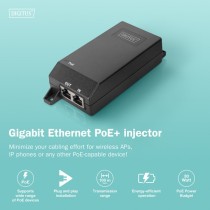 Digitus DN-95103-3 Gigabit Ethernet PoE+ Injector - 802.3at 30W | Armenius Store