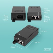 Digitus DN-95103-3 Gigabit Ethernet PoE+ Injector - 802.3at 30W | Armenius Store