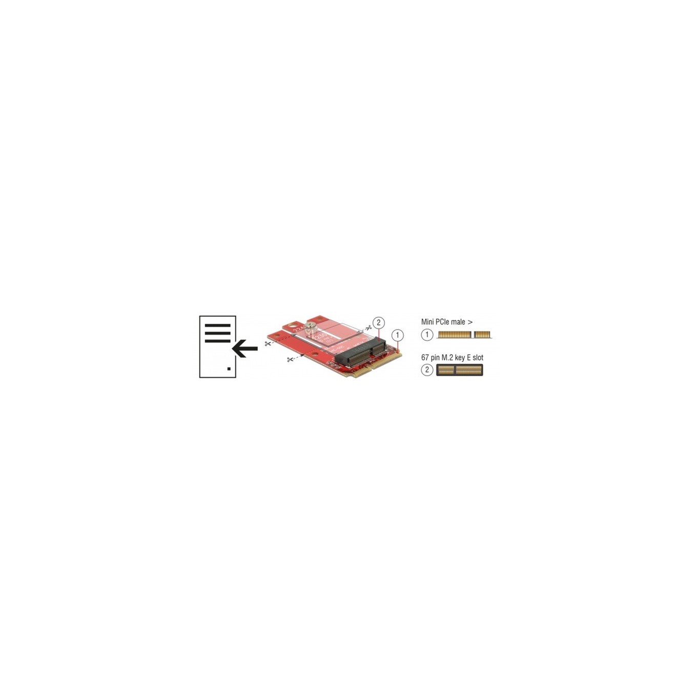 Adapter Mini PCIe to M.2 Key E Slot - Adapter Mini PCIe to M.2 Key E Slot — Buy in Cyprus with Fast Delivery
