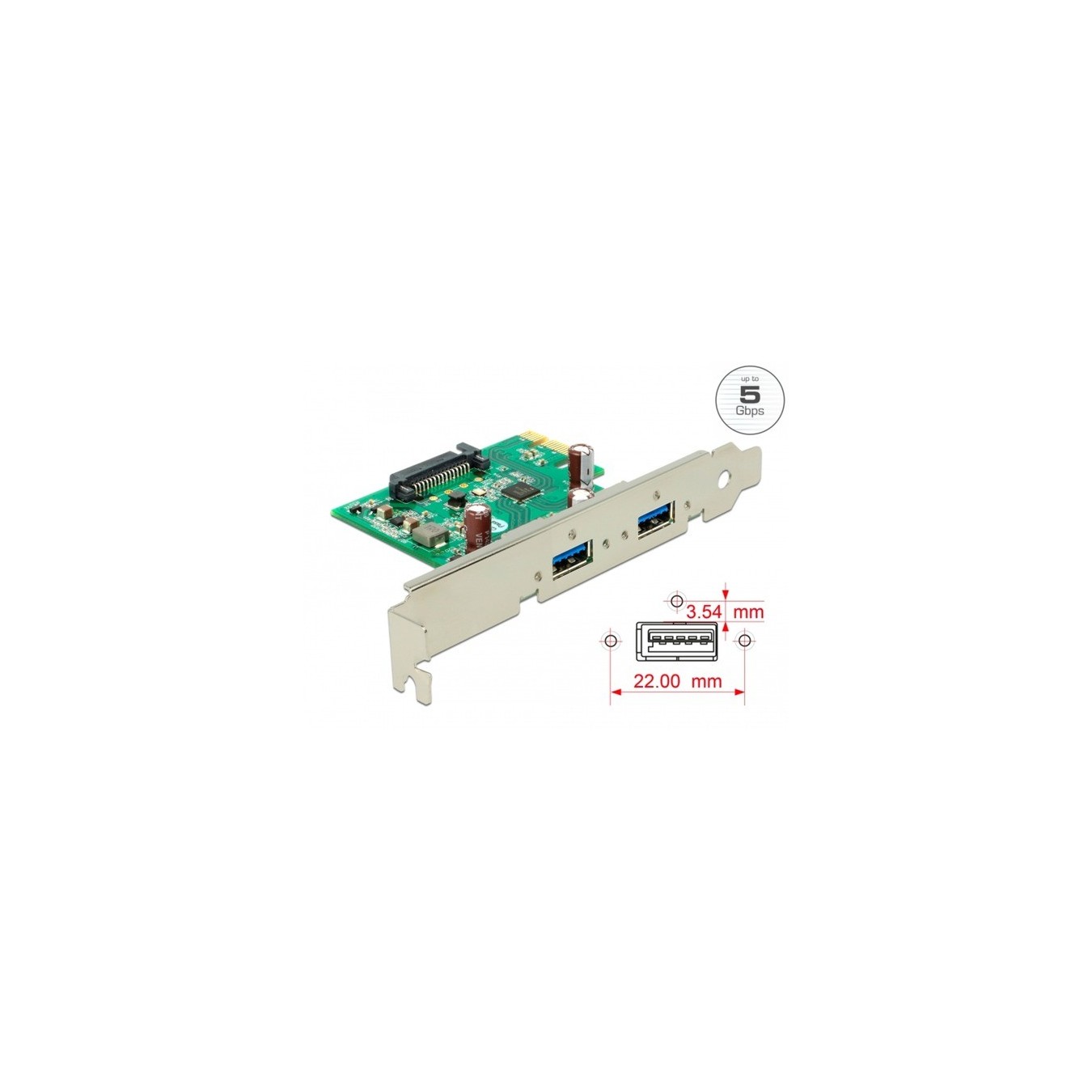 PCIe x1 Card - 2x ext. USB 3.2 Gen 1, USB controller — Buy in Cyprus with Fast Delivery
