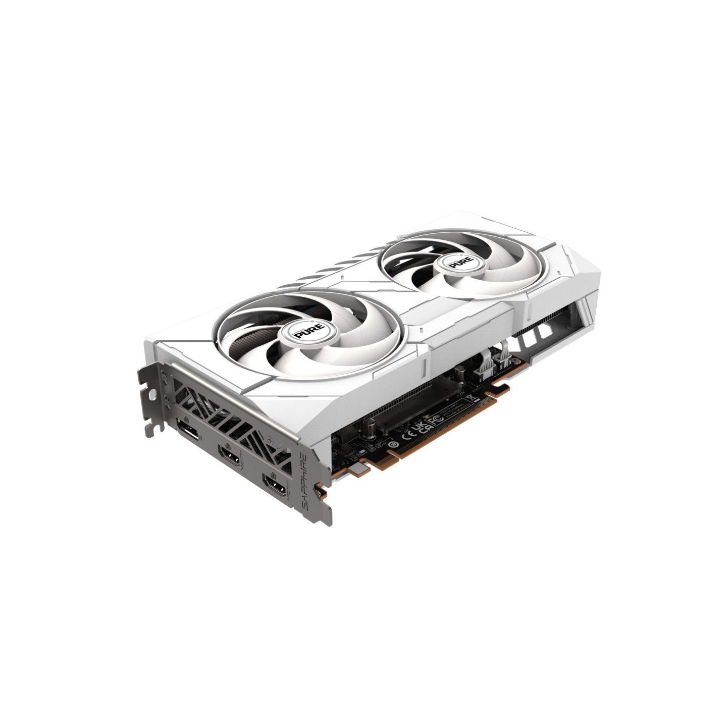 SAPPHIRE PURE Radeon RX 9060 XT - 16GB GDDR6 White - 3290 MHz Boost, PCIe 5.0, Dual-X Dual-Fan (Boxed)