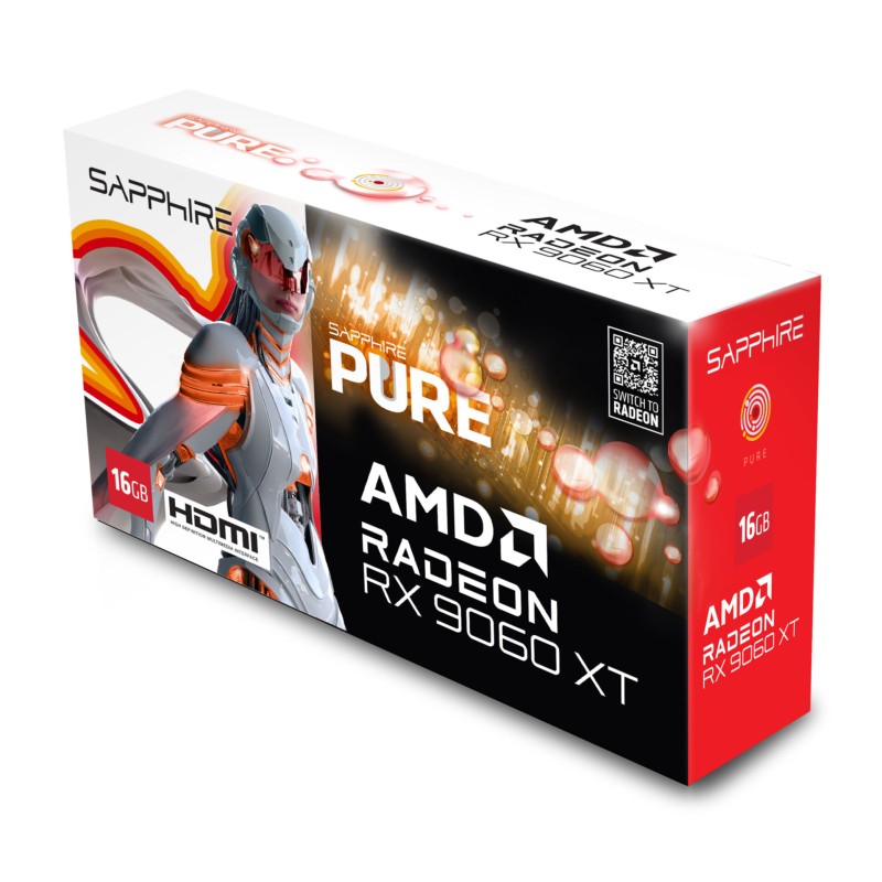 Buy SAPPHIRE PURE Radeon RX 9060 XT - 16GB GDDR6 White - 3290 MHz Boost, PCIe 5.... in Cyprus, Nicosia, Limassol, Larnaka, Pafos