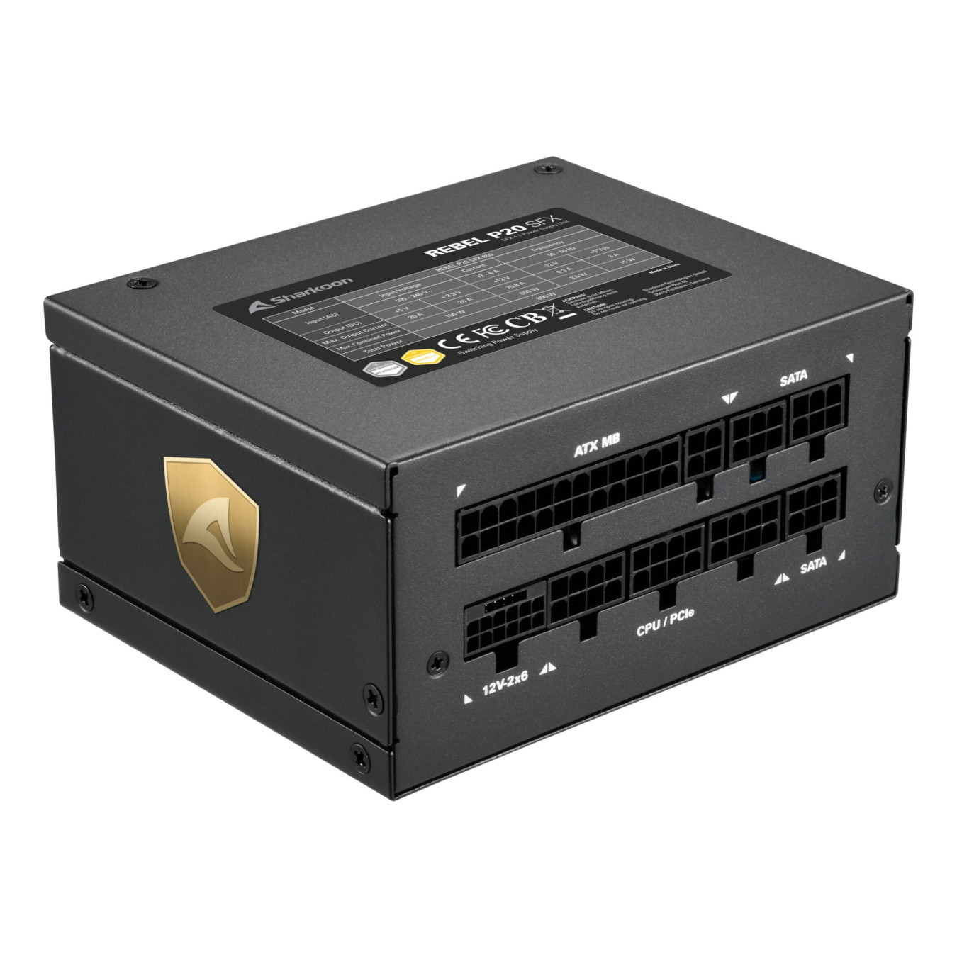 Sharkoon Rebel P20 SFX - 750W Cybenetics Platinum - Fully-Modular SFX PSU, 92mm Fan — Buy in Cyprus with Fast Delivery