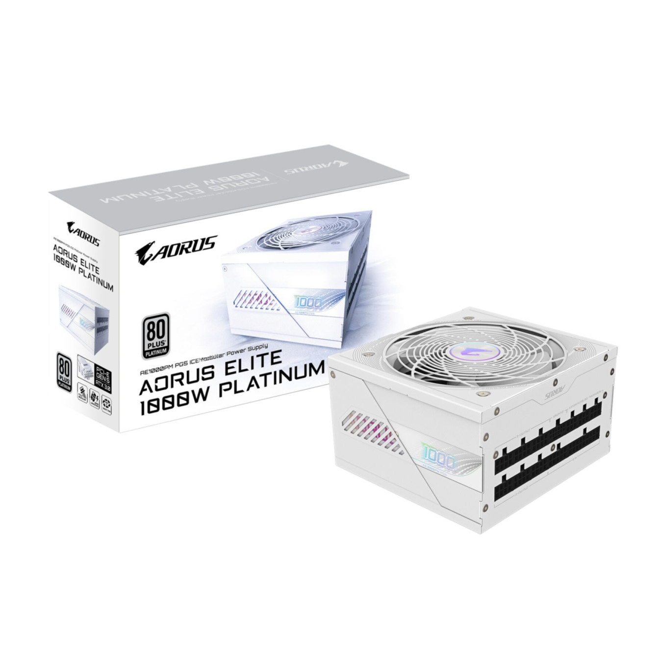 Gigabyte AORUS ELITE P1000W - 1000W Platinum, Fully-Modular ATX 3.1 PSU (White) — Buy in Cyprus with Fast Delivery