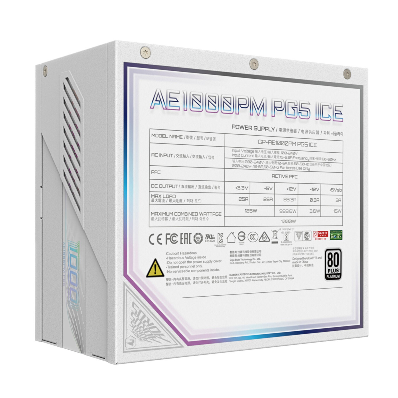 Gigabyte AORUS ELITE P1000W - 1000W Platinum, Fully-Modular ATX 3.1 PSU (White) — Buy in Cyprus with Fast Delivery