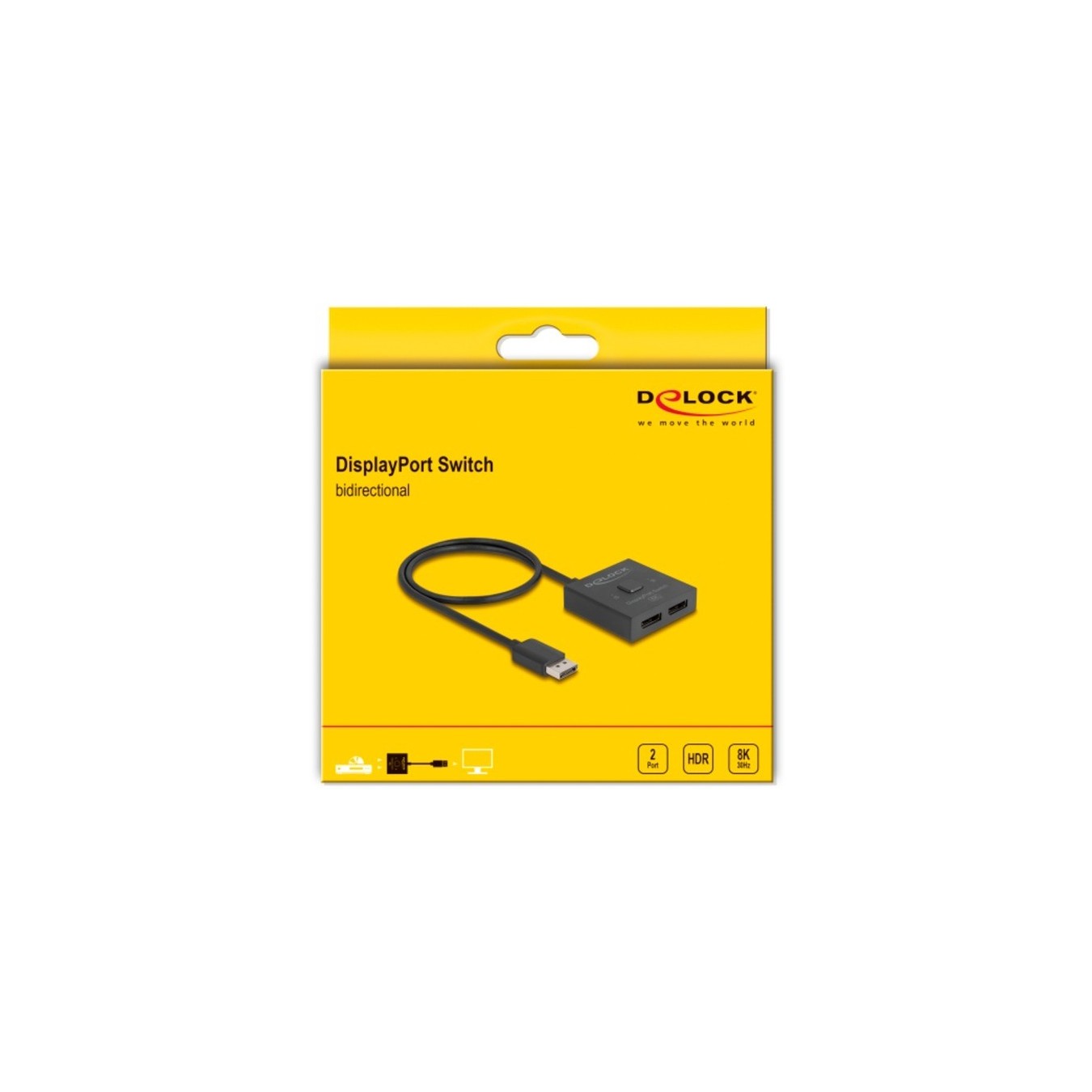 DisplayPort Switch - 2 to 1 Bidirectional - 8K — Buy in Cyprus with Fast Delivery