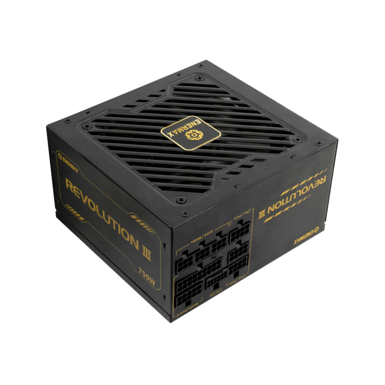 Enermax Revolution 3 - 750W ATX 3.1 PSU - 80 PLUS Gold, Fully-Modular, PCIe 6+2 & EPS 4+4, Black
