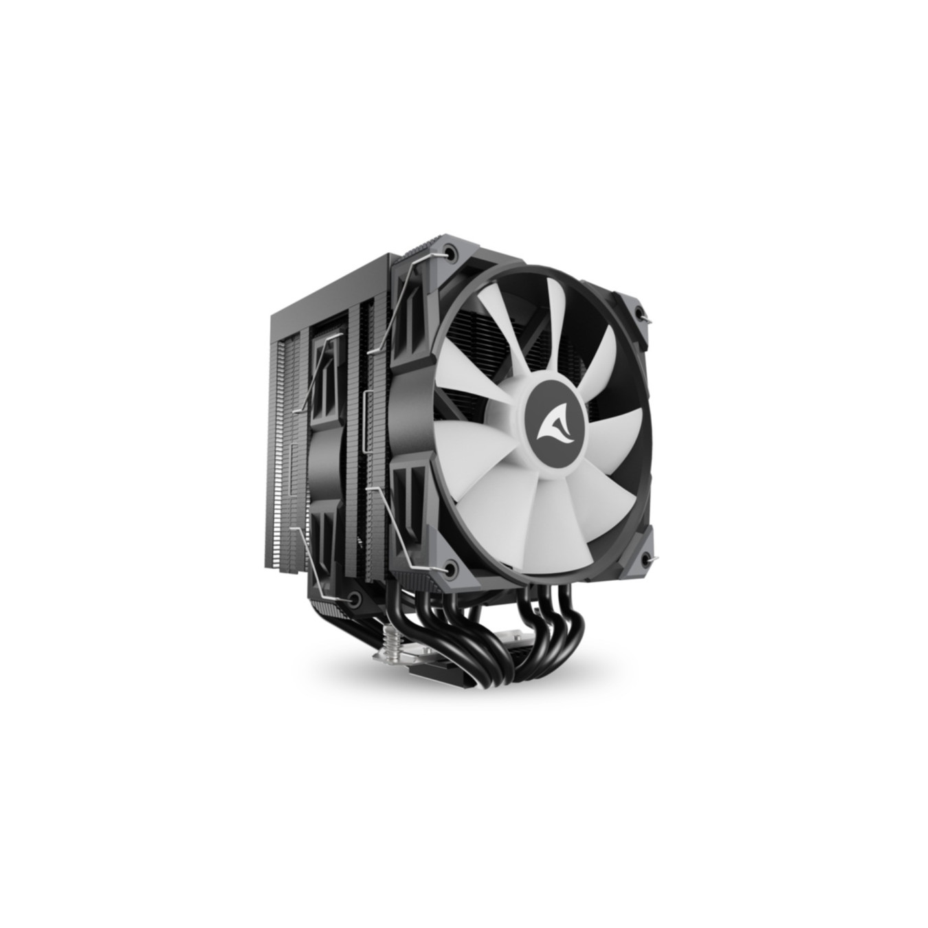 Sharkoon A60 Air Cooler - A60 - RGB Black, Dual 120mm Fans, 6 Heatpipes, LGA1700/AM5 Compatible