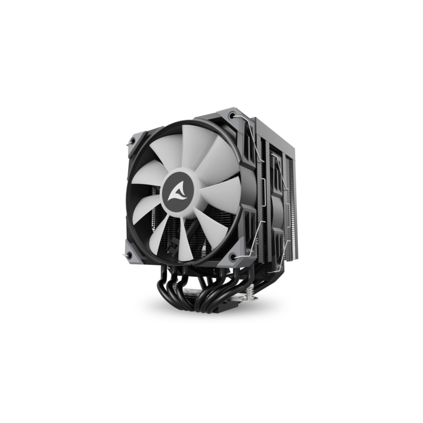 Sharkoon A60 Air Cooler - A60 - RGB Black, Dual 120mm Fans, 6 Heatpipes, LGA1700/AM5 Compatible