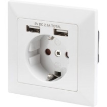 Flush-mounted safety socket - 2x USB-A — Buy in Cyprus with Fast Delivery
