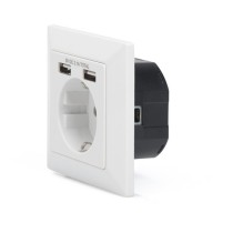 Flush-mounted safety socket - 2x USB-A — Buy in Cyprus with Fast Delivery