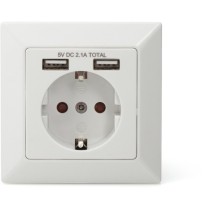 Flush-mounted safety socket - 2x USB-A — Buy in Cyprus with Fast Delivery