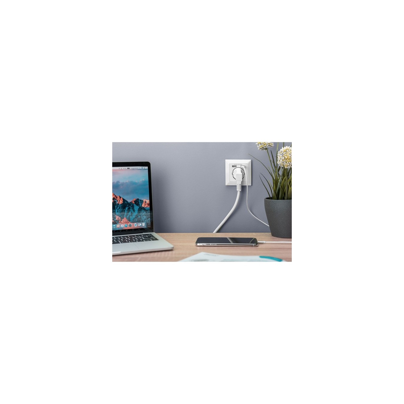 Flush-mounted safety socket - 2x USB-A — Buy in Cyprus with Fast Delivery