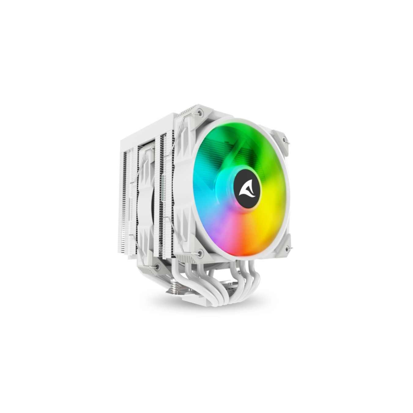 Sharkoon A60 Air Cooler - A60 - White, Dual 120mm RGB Fans, 6 Heat Pipes, LGA1700/AM5 Compatible