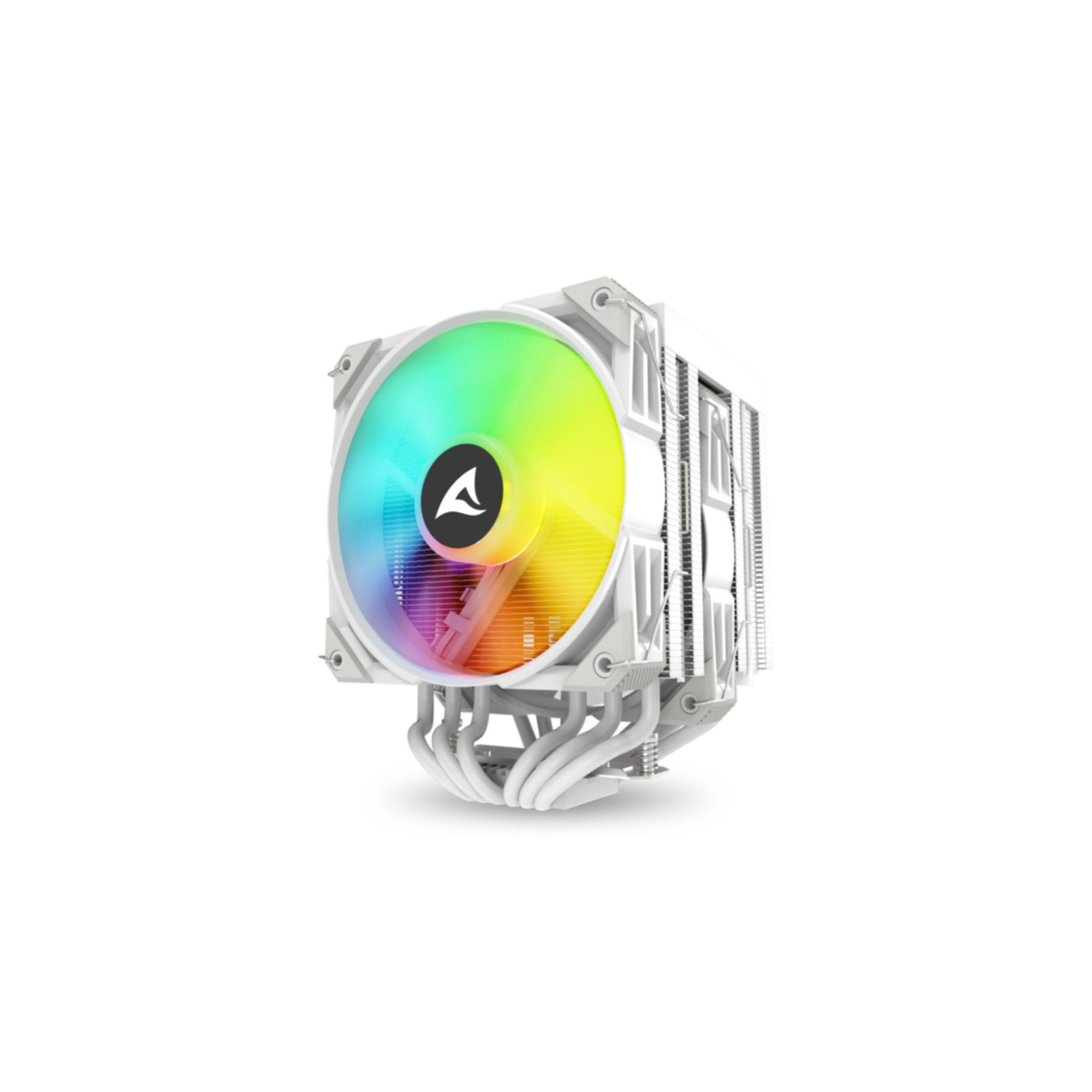 Sharkoon A60 Air Cooler - A60 - White, Dual 120mm RGB Fans, 6 Heat Pipes, LGA1700/AM5 Compatible
