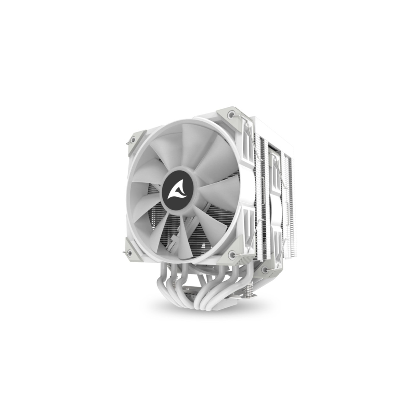 Sharkoon A60 Air Cooler - A60 - White, Dual 120mm RGB Fans, 6 Heat Pipes, LGA1700/AM5 Compatible