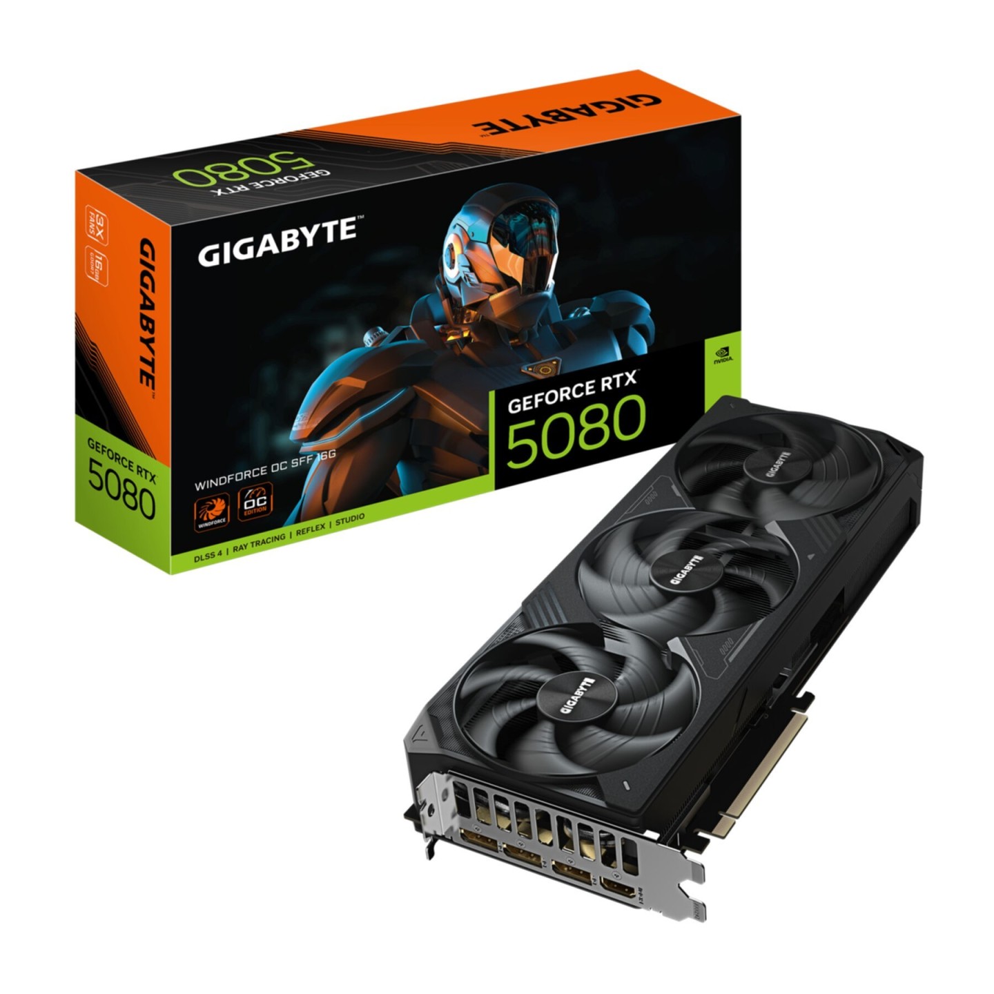 GIGABYTE GeForce RTX 5080 WINDFORCE OC SFF 16GB GDDR7 2670MHz Black (Boxed) — Buy in Cyprus with Fast Delivery