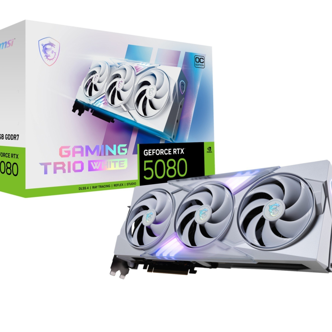 MSI GeForce RTX 5080 GAMING TRIO OC - White, 16GB GDDR7, 2700 MHz Boost — Buy in Cyprus with Fast Delivery