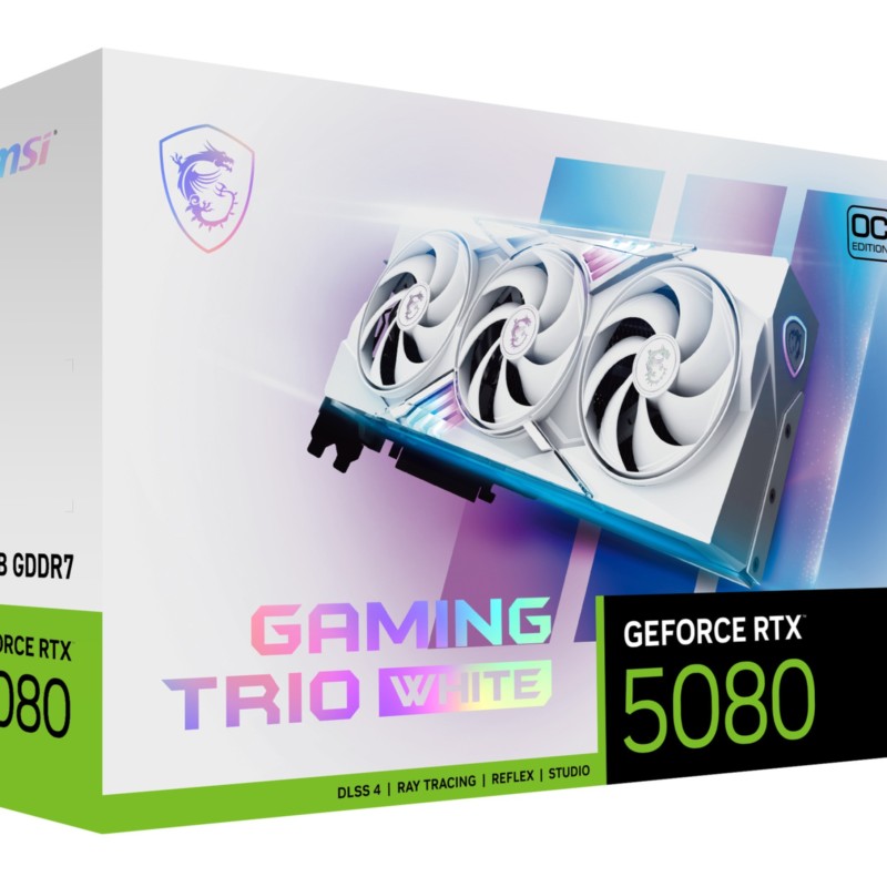 Buy MSI GeForce RTX 5080 GAMING TRIO OC - White, 16GB GDDR7, 2700 MHz Boost in Cyprus, Nicosia, Limassol, Larnaka, Pafos