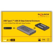 External USB 20 Gbps enclosure for 2 x M.2 NVMe PCIe SSD - drive enclosure — Buy in Cyprus with Fast Delivery