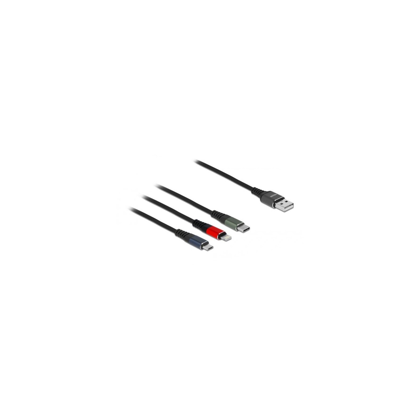 USB Charging Cable - USB-A Plug to USB-C + Micro USB + Lightning Plug — Buy in Cyprus with Fast Delivery