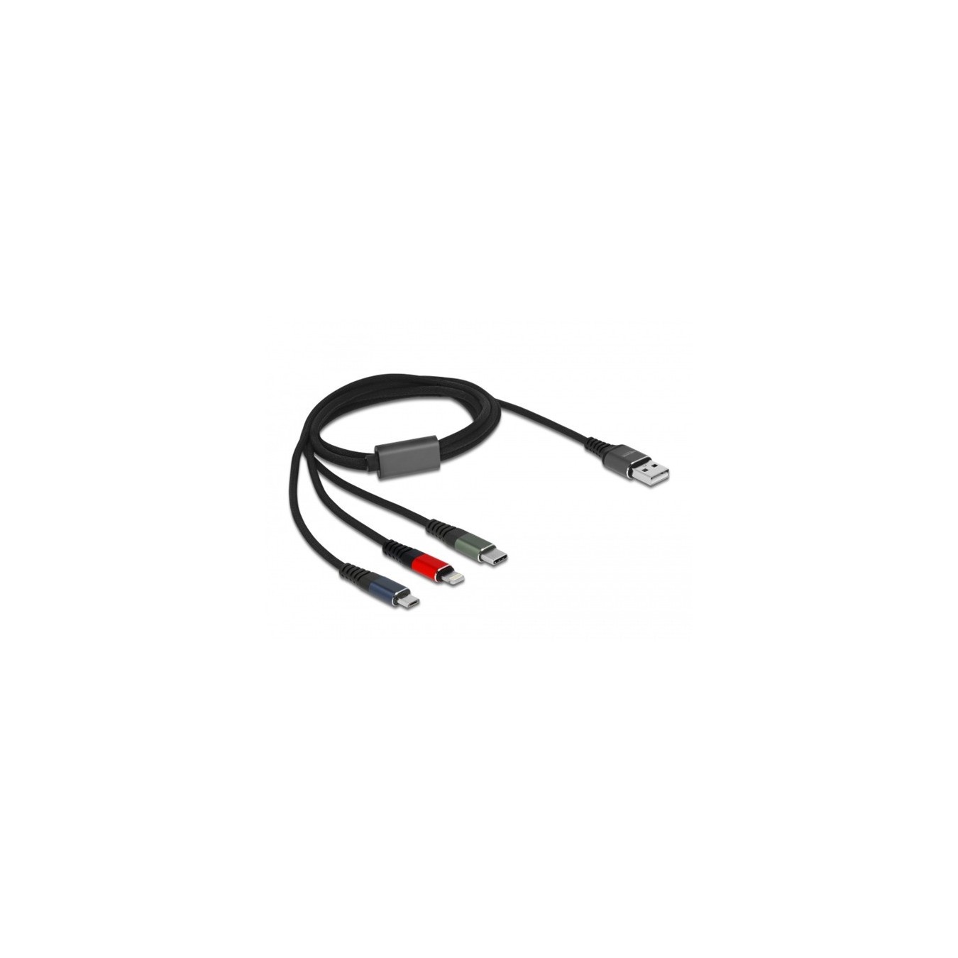 USB Charging Cable - USB-A Plug to USB-C + Micro USB + Lightning Plug — Buy in Cyprus with Fast Delivery