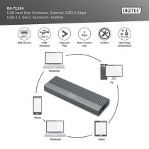 USB M.2 SSD Enclosure - DA-71154 - USB M.2 SSD, drive enclosure — Buy in Cyprus with Fast Delivery