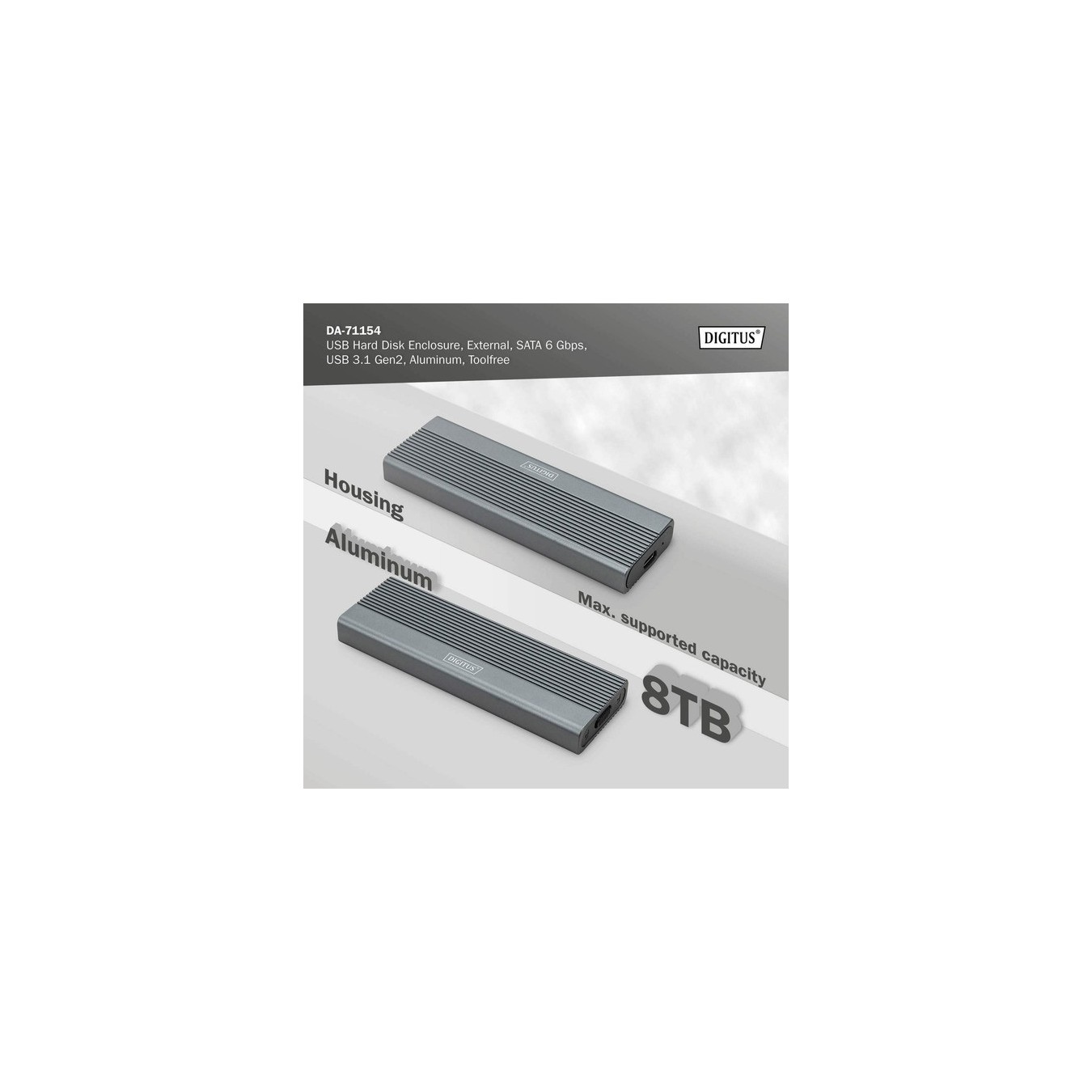 USB M.2 SSD Enclosure - DA-71154 - USB M.2 SSD, drive enclosure — Buy in Cyprus with Fast Delivery