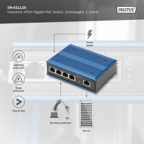 4 Port Gigabit PoE Industrial, Unmanaged, Switch — Buy in Cyprus with Fast Delivery