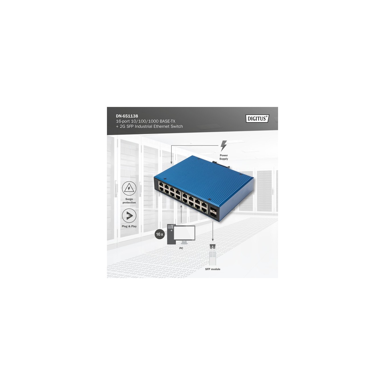Network Switch - 16 port Gigabit Ethernet network, switch — Buy in Cyprus with Fast Delivery