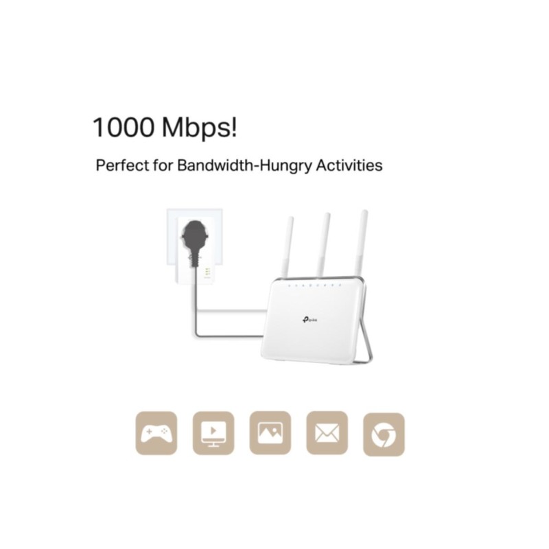 Buy TP-Link TL-PA7017P KIT - Powerline Adapter 1000Mbps, 1x Gigabit LAN, Passthr... in Cyprus, Nicosia, Limassol, Larnaka, Pafos