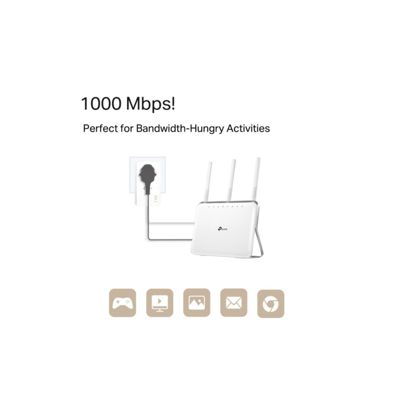 TP-Link TL-PA7017P KIT - Powerline Adapter 1000Mbps, 1x Gigabit LAN, Passthrough Socket, White
