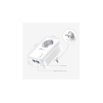 TP-Link Powerline Adapter Kit - TL-PA7027P KIT - AV1000 HomePlug AV2, 2x Gigabit Ports, Passthrough Socket