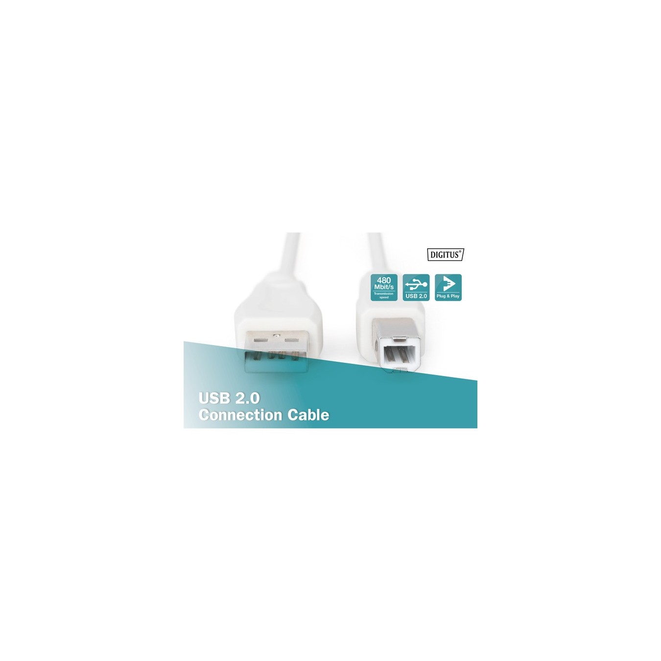 USB 2.0 connection cable USB-A (plug) to USB-B (plug) - USB-A (plug) to USB-B (plug) — Buy in Cyprus with Fast Delivery