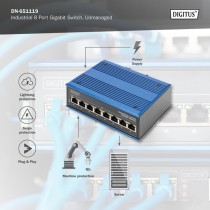 8 Port Gigabit Ethernet, Switch - Gigabit Ethernet — Buy in Cyprus with Fast Delivery