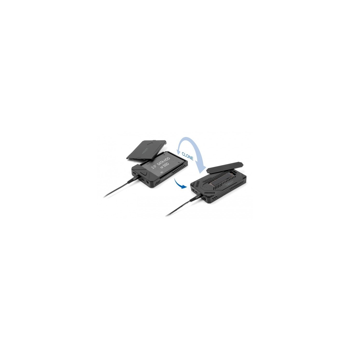 USB Type-C enclosure for 1 x M.2 NVMe SSD + 1 x 2.5'' SATA SSD HDD - drive enclosure — Buy in Cyprus with Fast Delivery