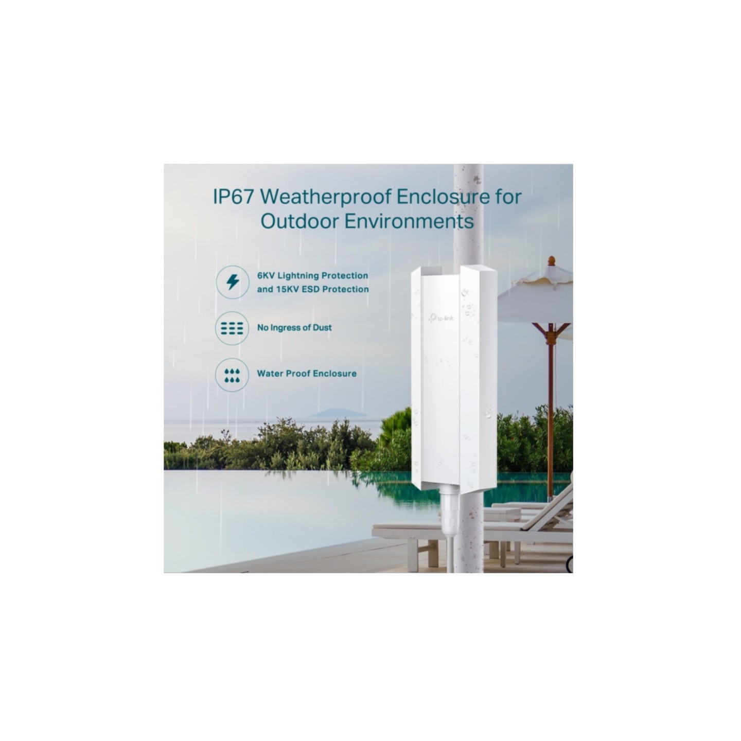 TP-Link Omada EAP650-Outdoor - Wi-Fi 6 Outdoor Access Point (White, IP67, PoE, 3 Gbps) — Buy in Cyprus with Fast Delivery