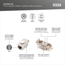 CAT 6A Keystone module - shielded tool-free 48 pieces — Buy in Cyprus with Fast Delivery