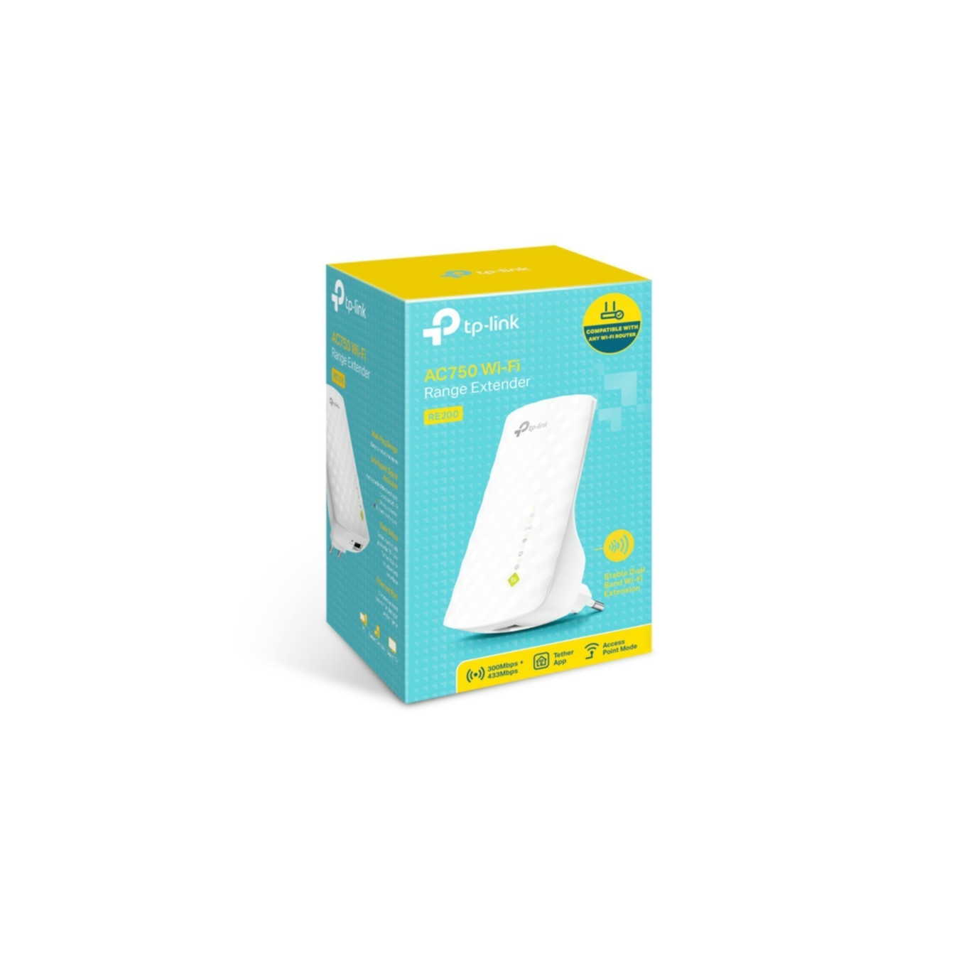 TP-Link Wireless Range Extender - RE200 - Dual-Band AC (2.4/5 GHz), 433 Mbps, White — Buy in Cyprus with Fast Delivery