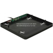 External Housing for 5.25'' Slot-in Slim SATA Drives 9.5/12.7 mm to USB Type-A Connector - Drive Housing