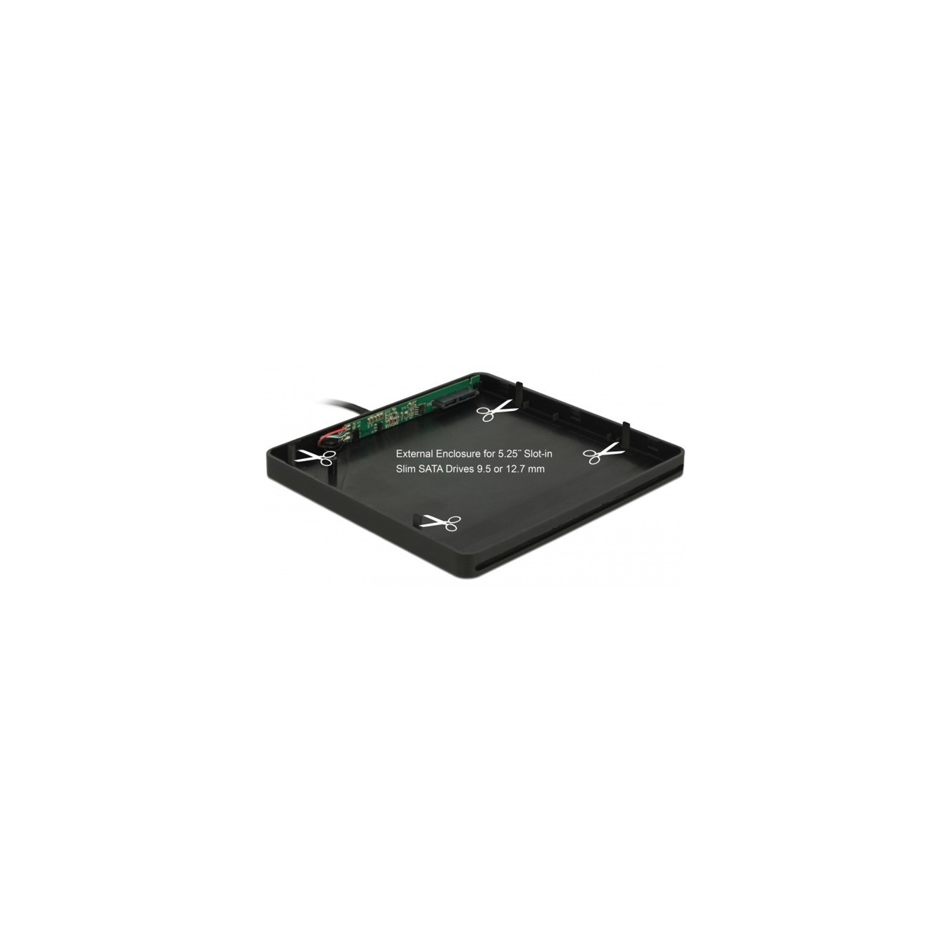 External Housing for 5.25'' Slot-in Slim SATA Drives 9.5/12.7 mm to USB Type-A Connector - Drive Housing