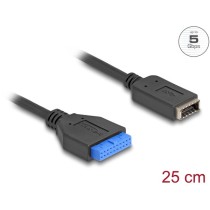 19 pin USB header socket to USB Type-E Key A socket, adapter - 19 pin USB header to USB Type-E Key A socket