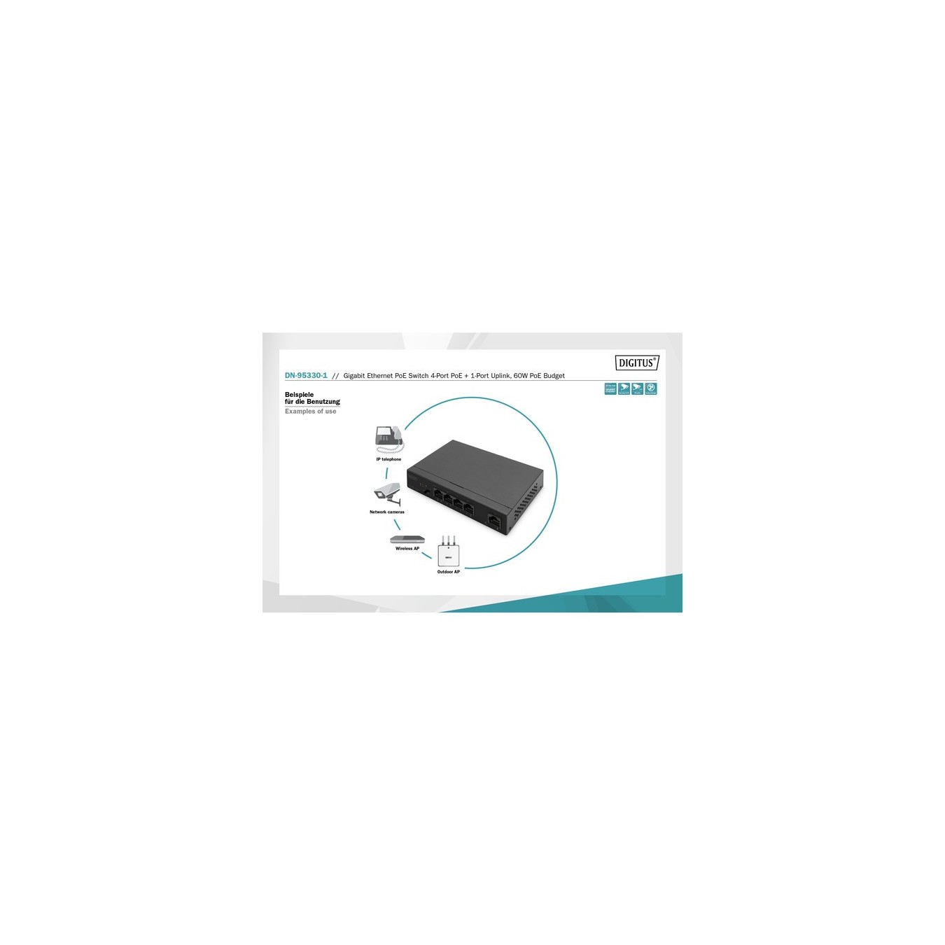 4+1-Port Gigabit PoE Switch - 4+1-Port — Buy in Cyprus with Fast Delivery