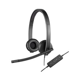 Logitech H570e Stereo Headset - 981-000575 - USB-A Wired Black On-ear Noise-Canceling Mic (Boxed)
