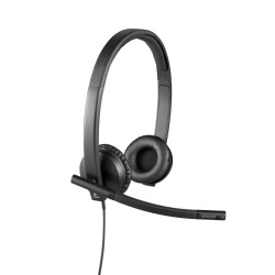 Logitech H570e Stereo Headset - 981-000575 - USB-A Wired Black On-ear Noise-Canceling Mic (Boxed)